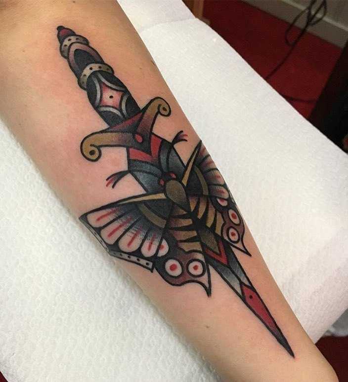 butterfly knife tattoo