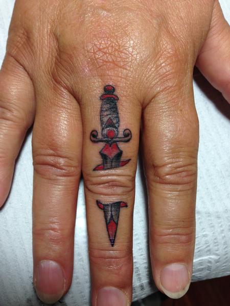 dagger finger tattoo