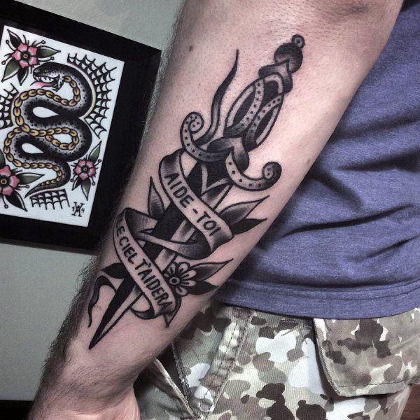 dagger sleeve tattoo