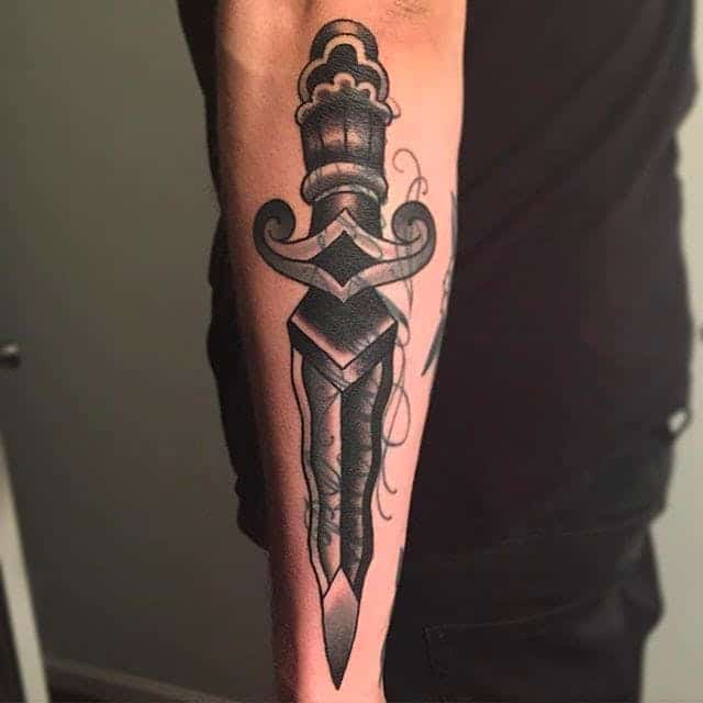 dagger sleeve tattoo