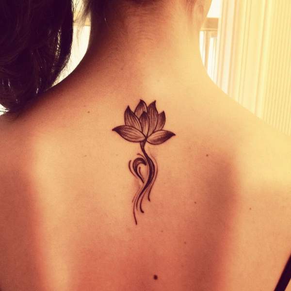 flower semicolon tattoo on back