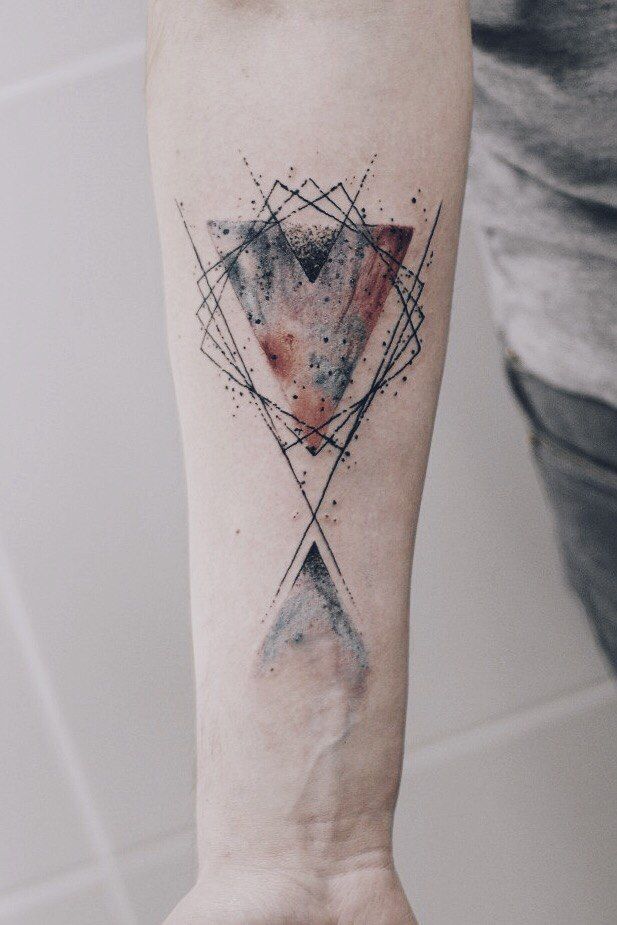 geometric tattoo on arm