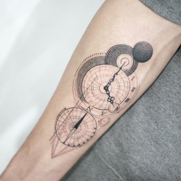 geometric tattoo on arm