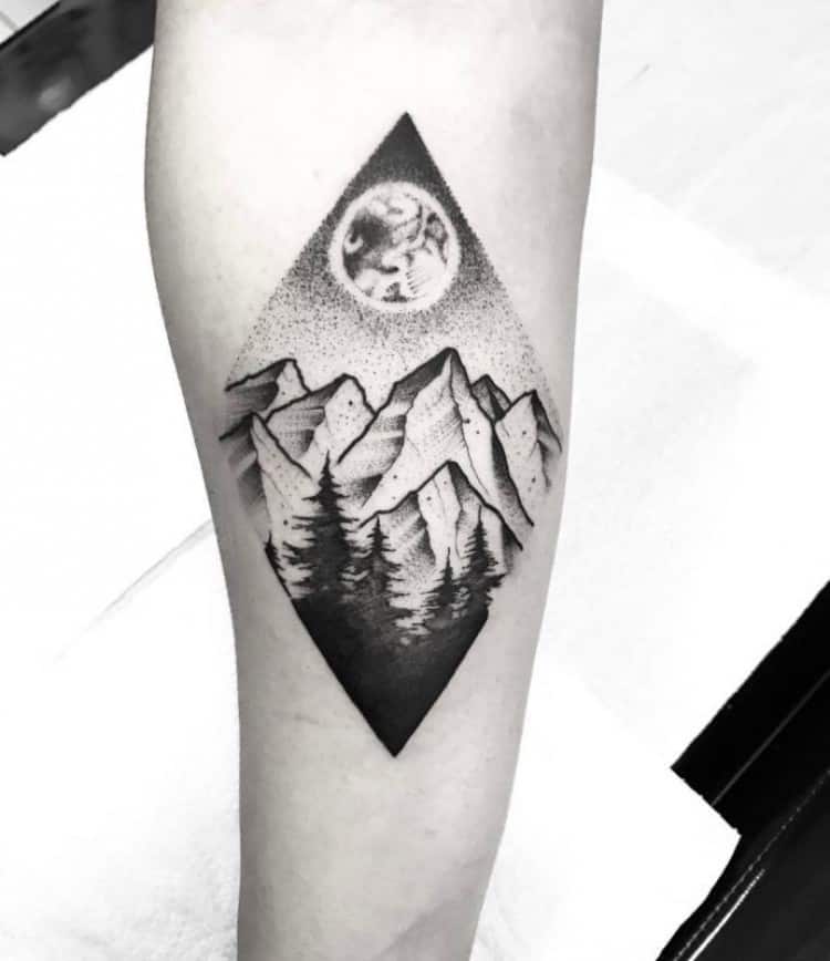 Buy Mountain Moon and Stars Minimalist Outline Wrist Tattoo Online in India   Etsy