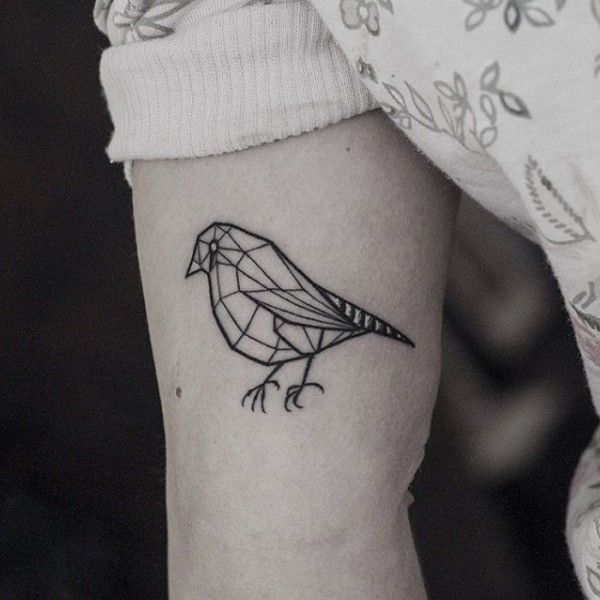 geometric sparrow tattoo