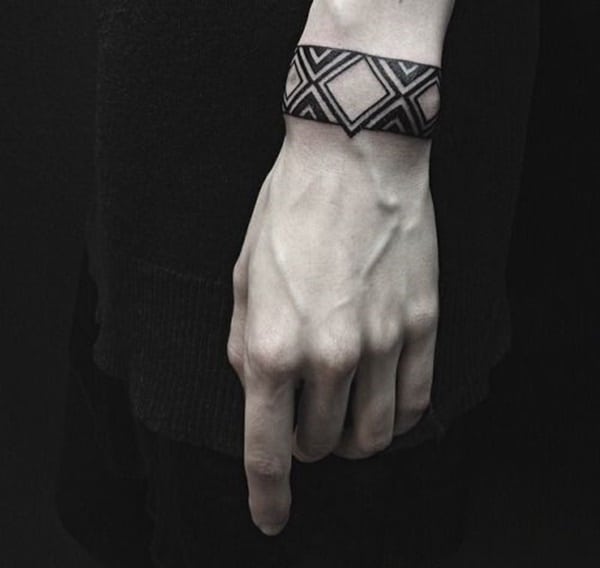 geometric wrist tattoo