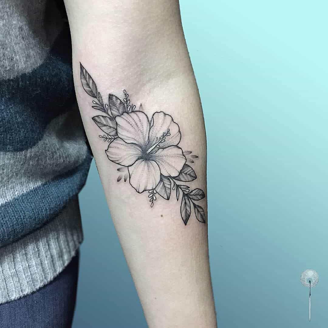 hibiscus tattoo on arm