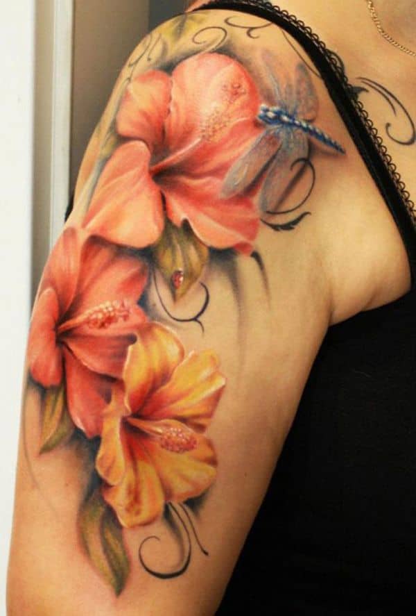 hibiscus sleeve tattoo