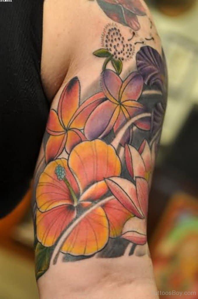 hibiscus sleeve tattoo