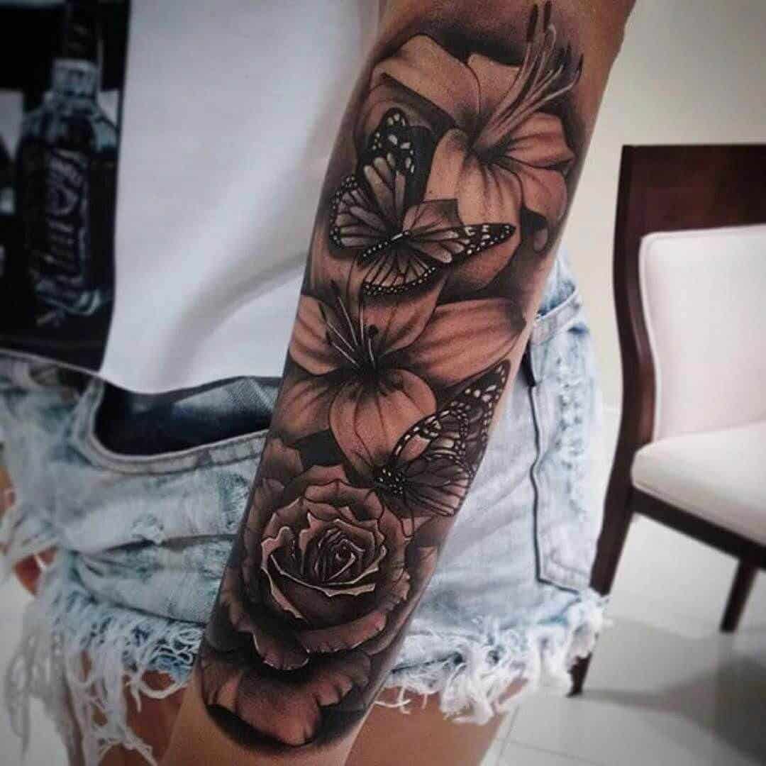 hibiscus sleeve tattoo