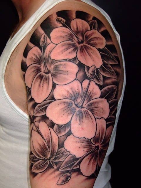 hibiscus sleeve tattoo