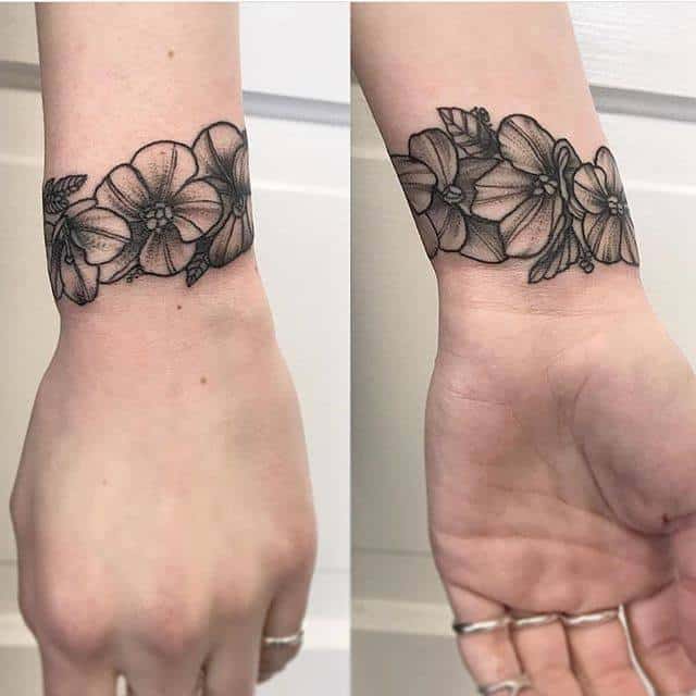 hibiscus wrist tattoo