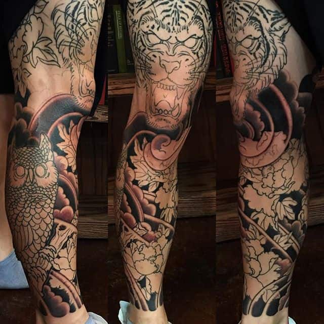 irezumi leg tattoo