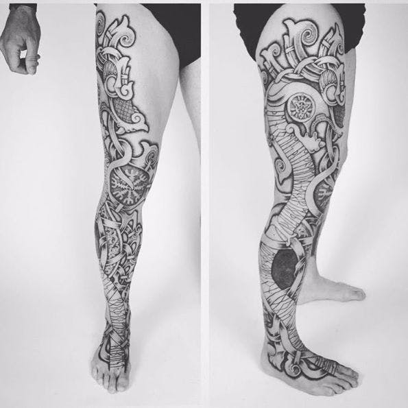 irezumi leg tattoo