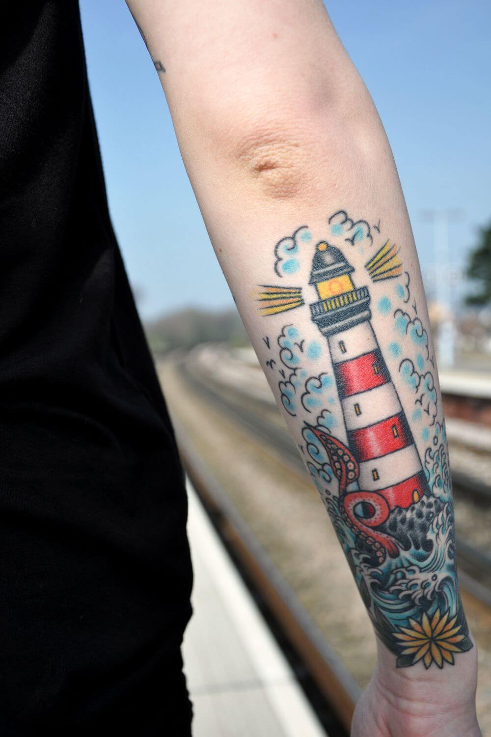 40 Traditional Lighthouse Tattoo Designs For Men  Old School