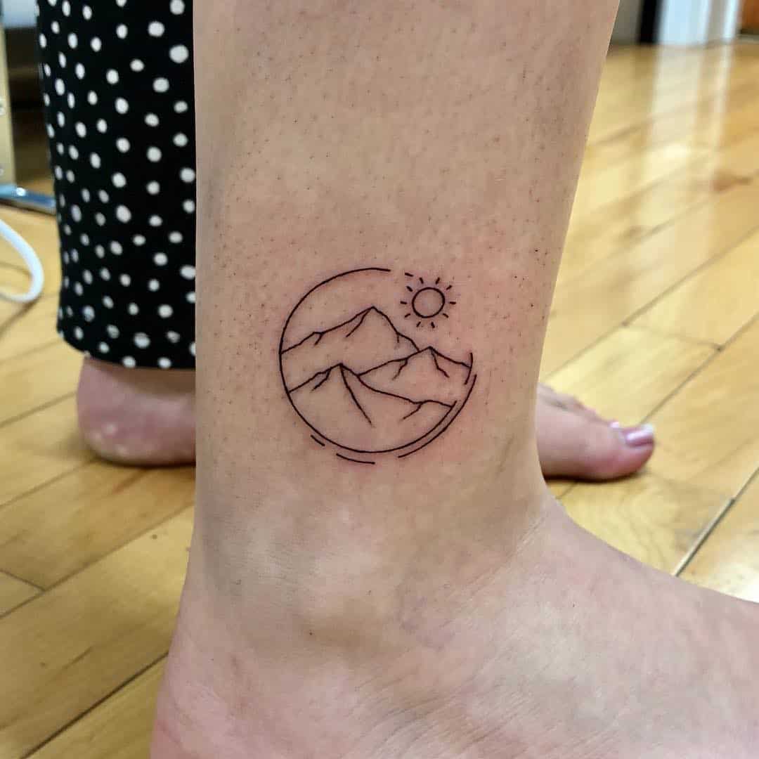 mountain ankle tattoo