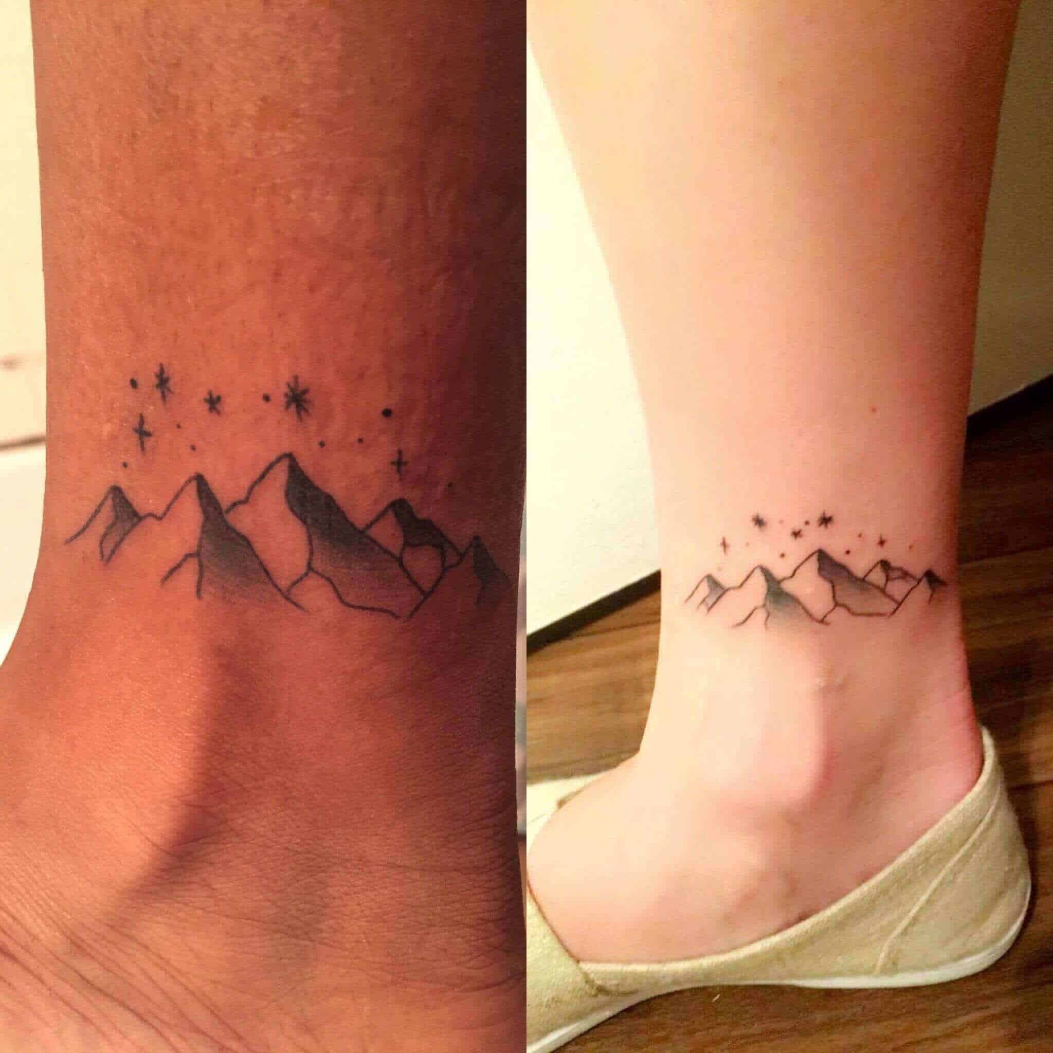 mountain ankle tattoo
