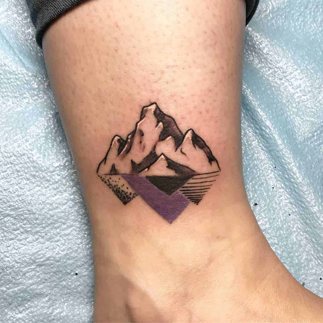 mountain ankle tattoo