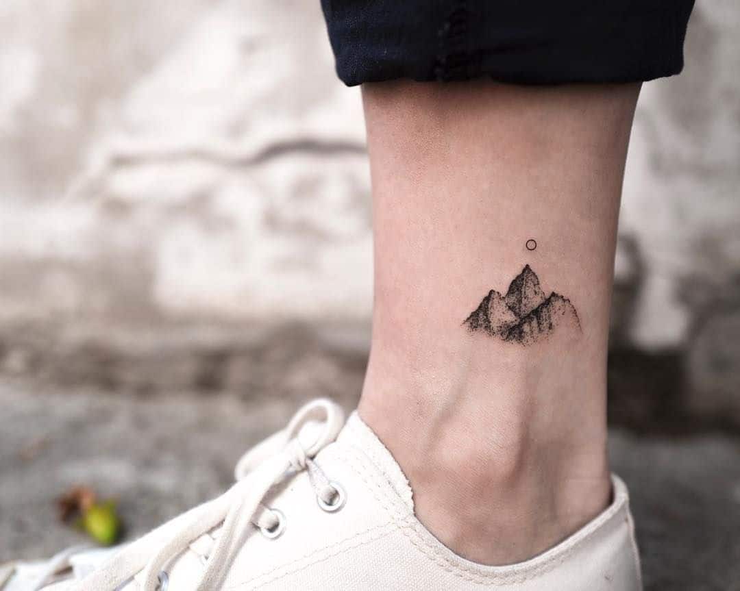 mountain ankle tattoo