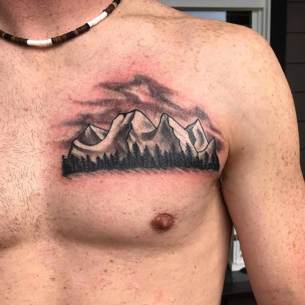 Horizontal Chest Tattoos