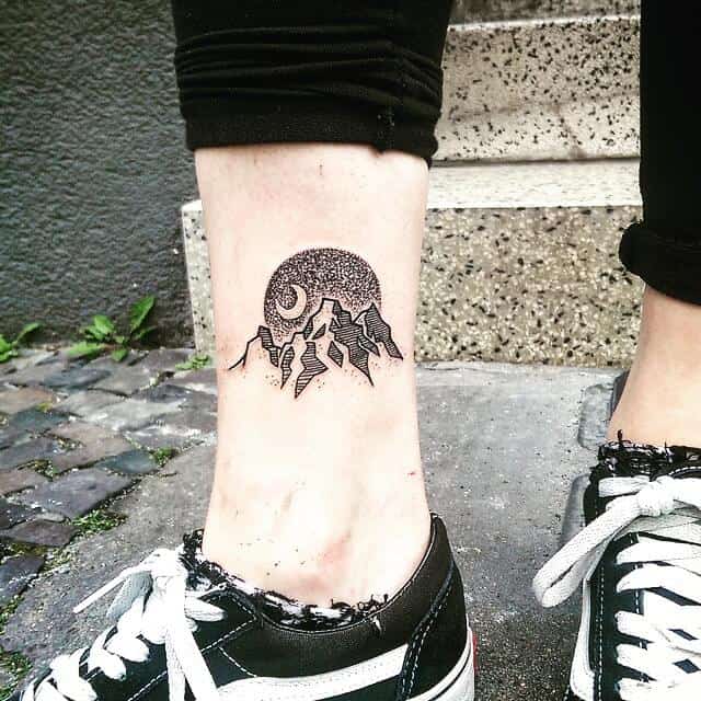 mountain leg tattoo