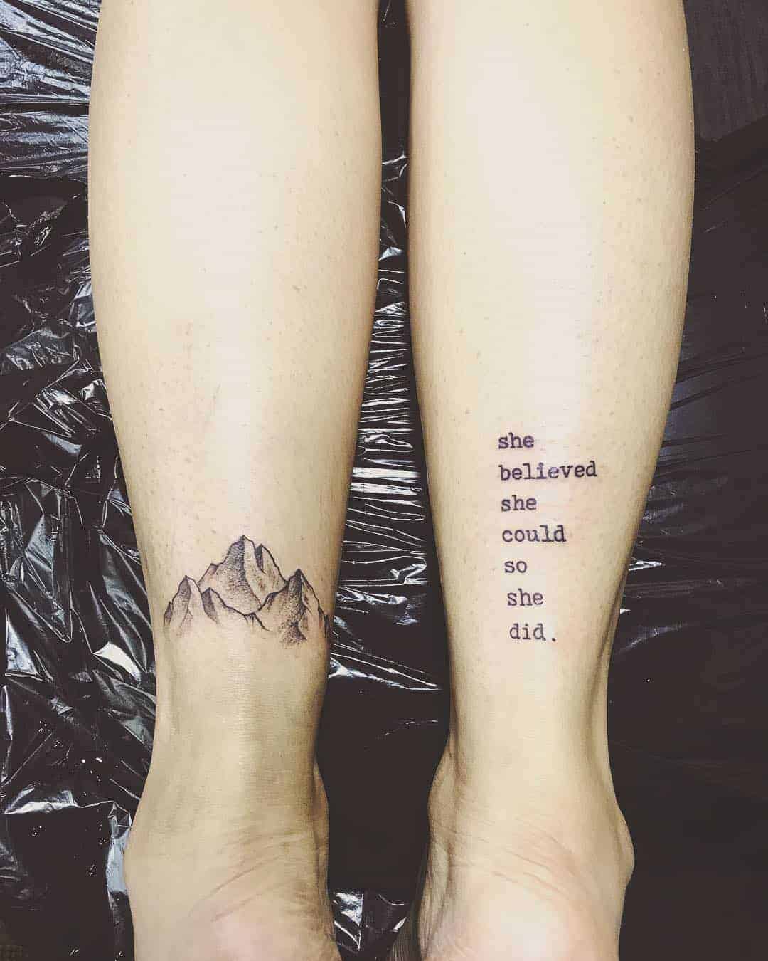 mountain leg tattoo