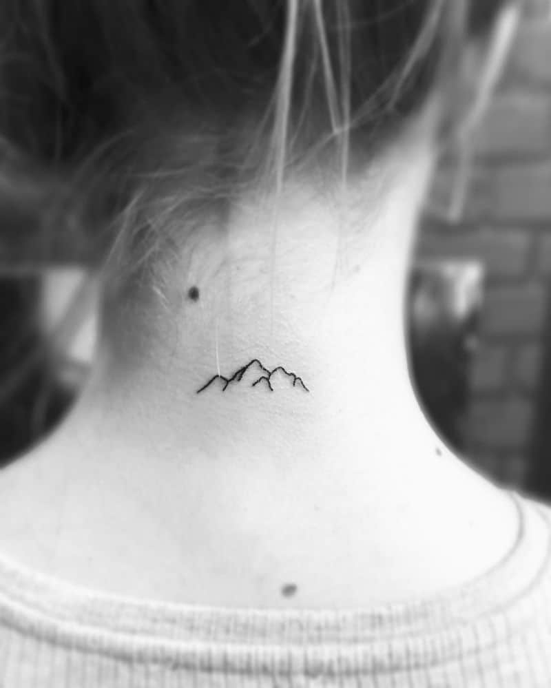 Tattoo uploaded by Jamie  Minimalist mountain range with pines  Tattoodo