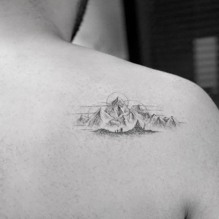 60 Hiking Tattoos For Men  Outdoor Trek Design Ideas