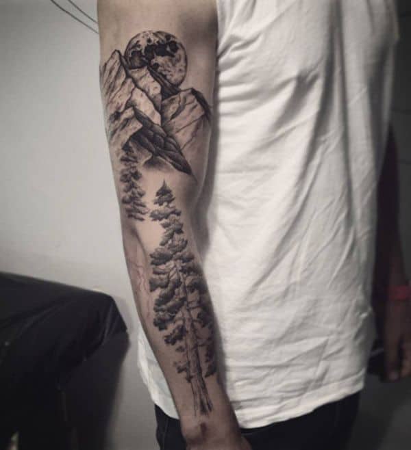 mountain sleeve tattoo