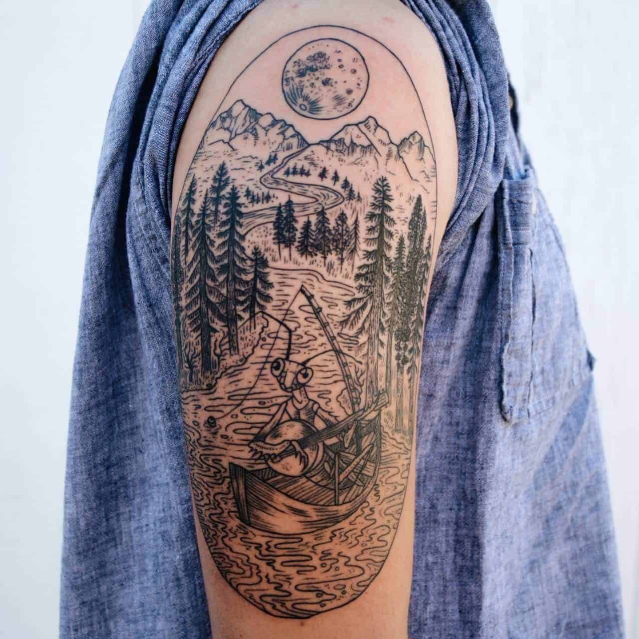 mountain sleeve tattoo