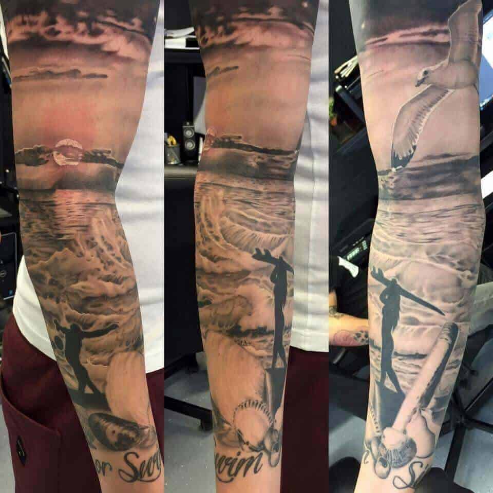 50 Ocean Themed Sleeve Tattoo Ideas  TattooTab