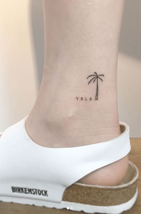 Small Palm Tree Tattoos  Palm tattoos Palm tree tattoo ankle Palm tree  tattoo