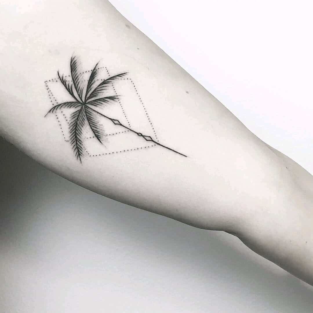 palm tree arm tattoo