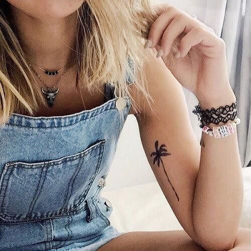 palm tree arm tattoo