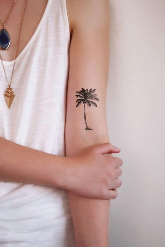 palm tree arm tattoo