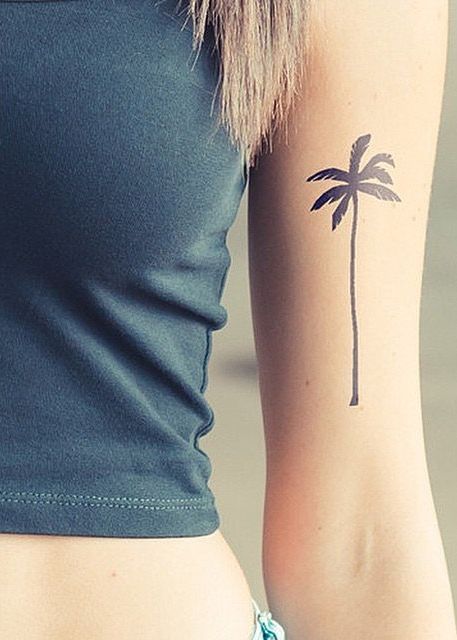 palm tree arm tattoo