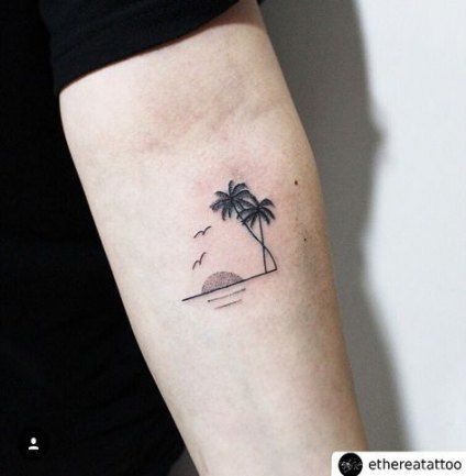 palm tree arm tattoo