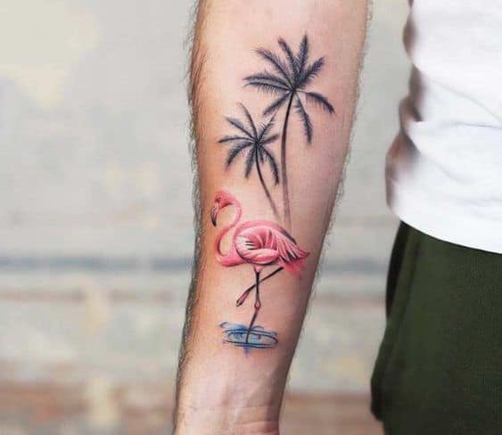 palm tree arm tattoo