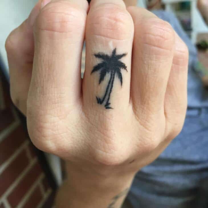 Little palm tree tattoo on the inner arm  Tattoogridnet