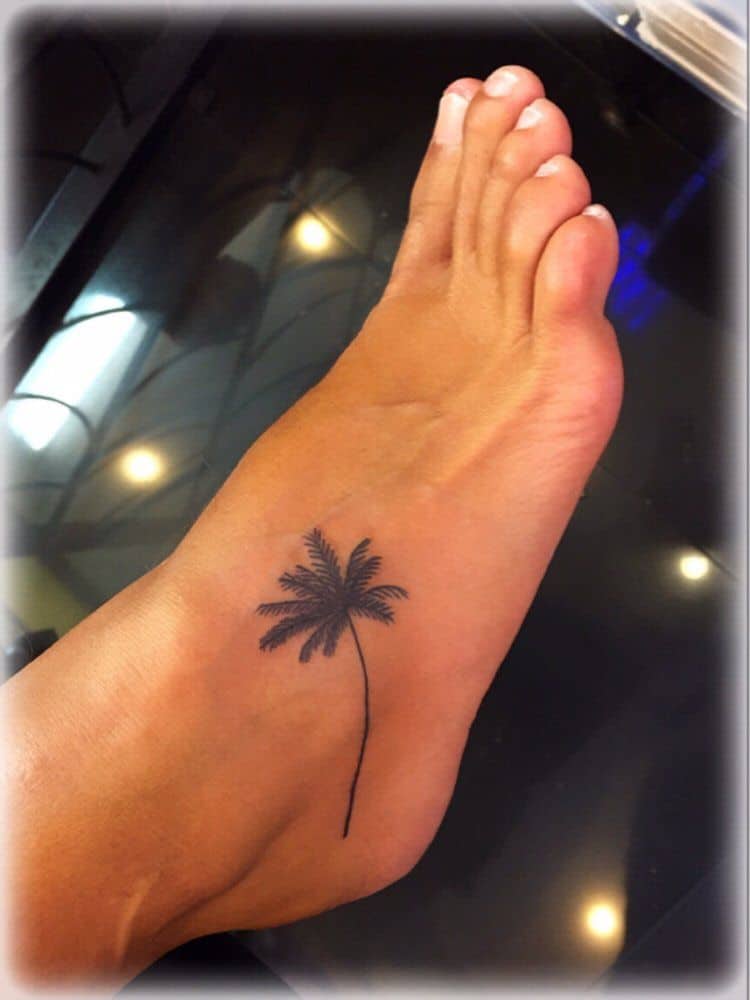 palm tree foot tattoo