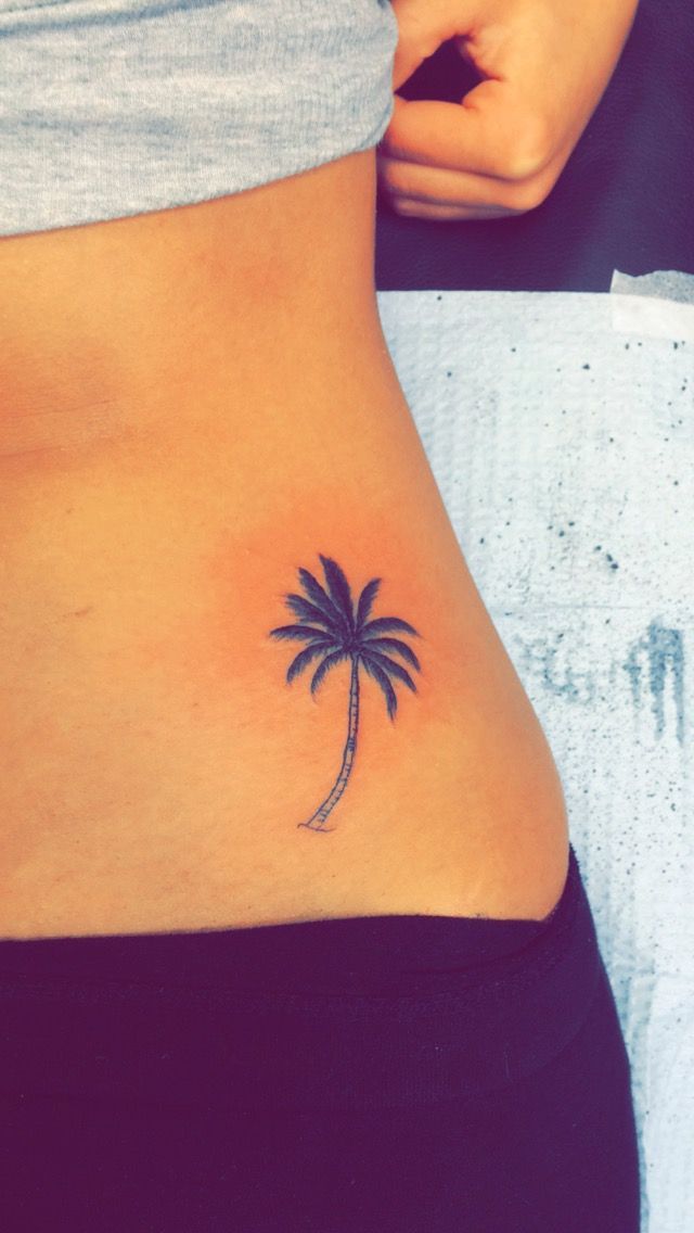 palm tree hip tattoo