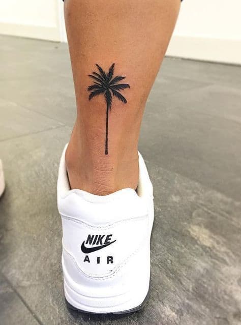 palm tree leg tattoo