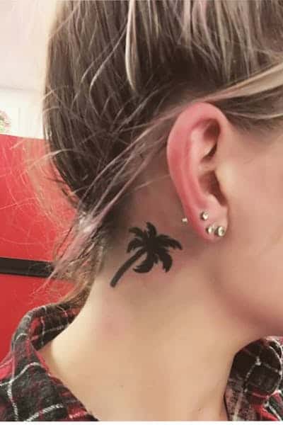 palm tree neck tattoo