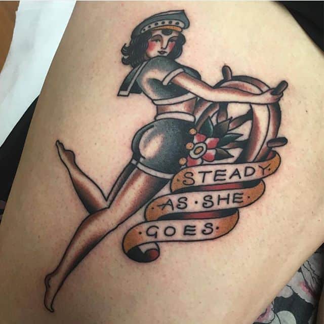 sailor jerry pinup tattoo