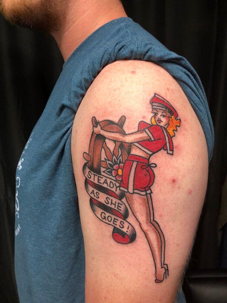 sailor jerry pinup tattoo