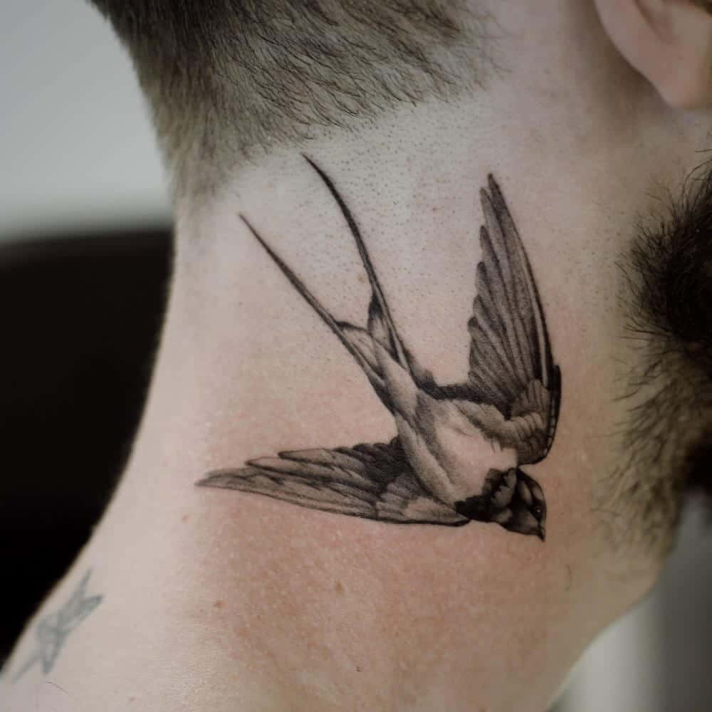 sailor jerry sparrow tattoo on neck