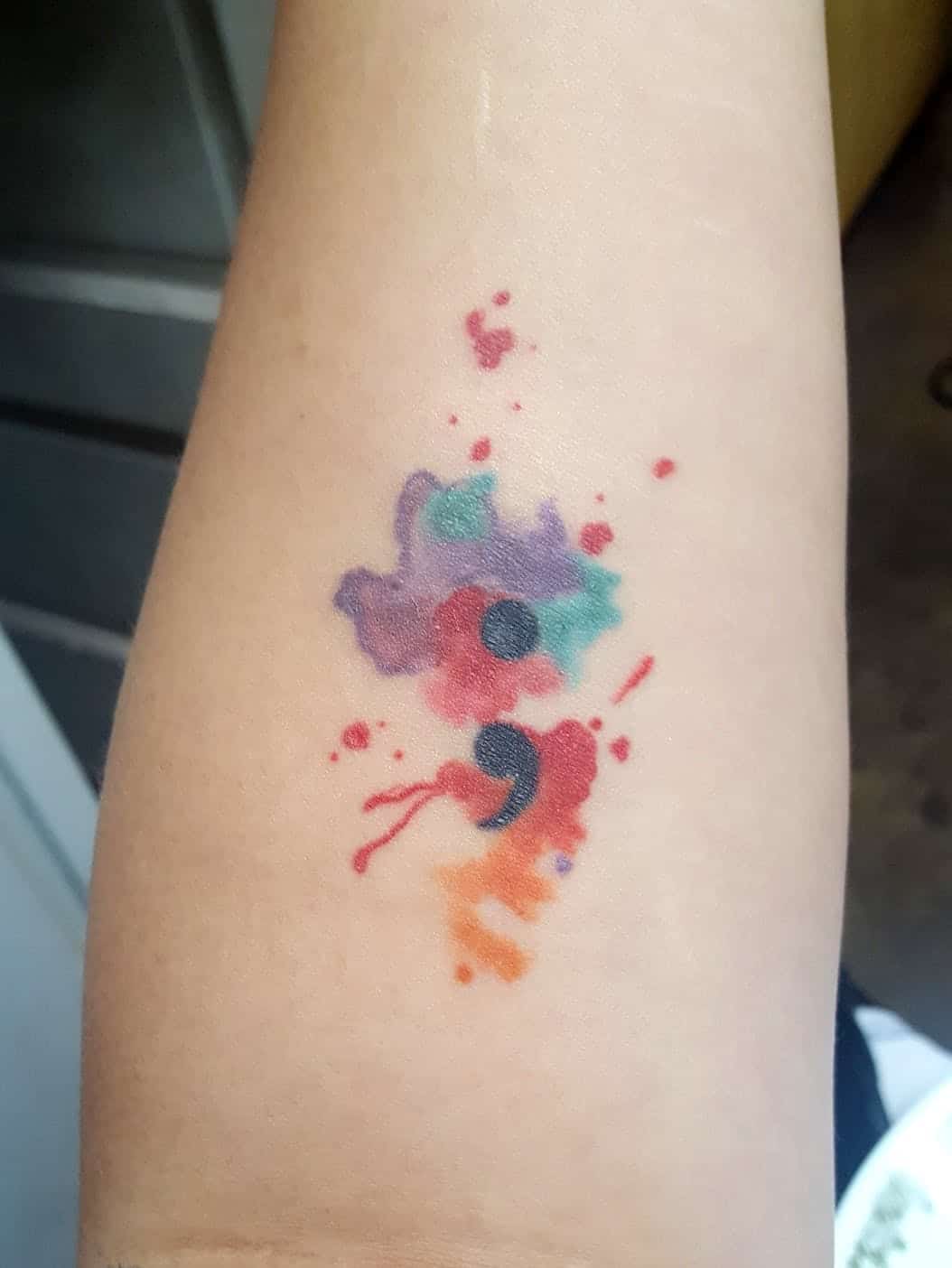 semicolon arm tattoo
