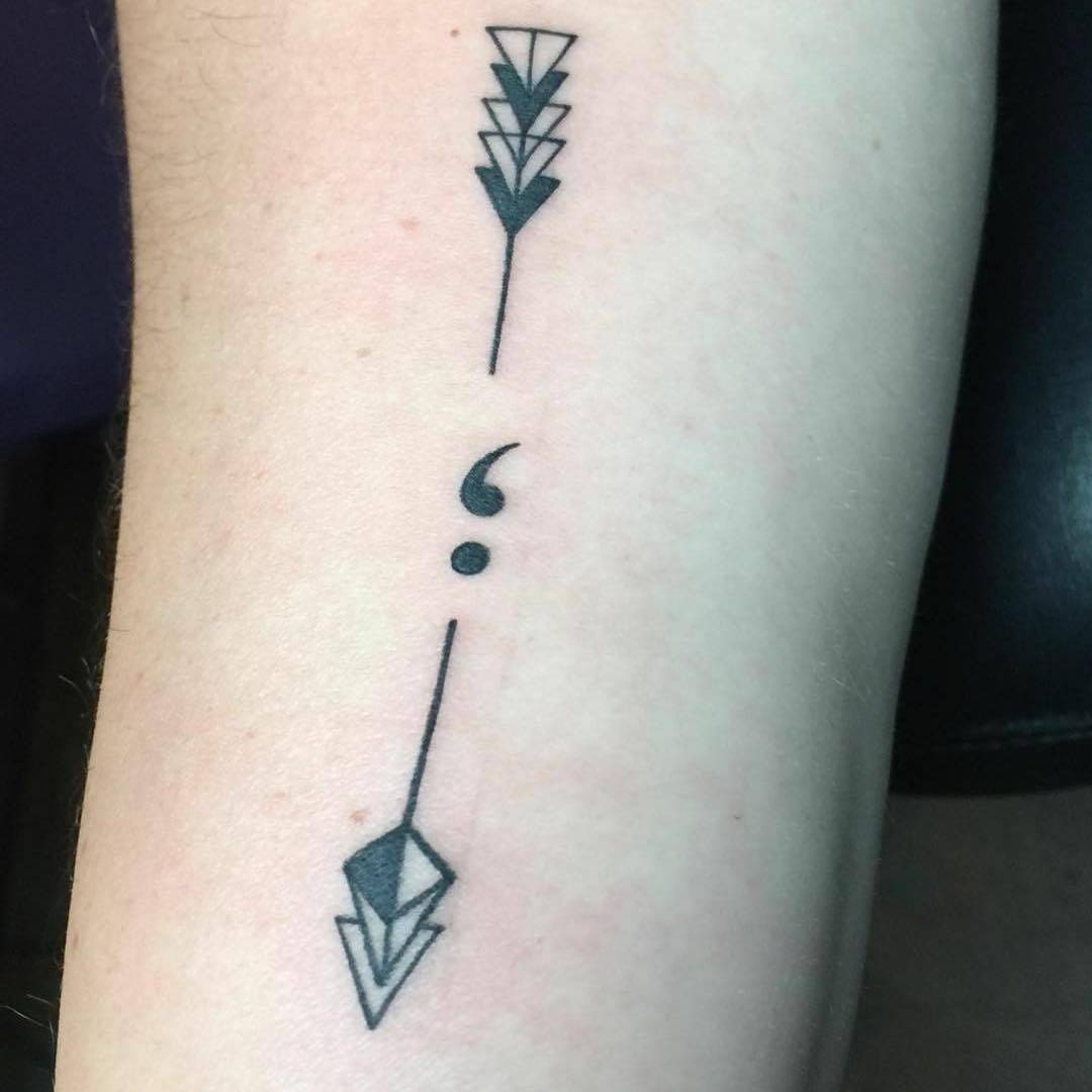 semicolon arrow tattoo