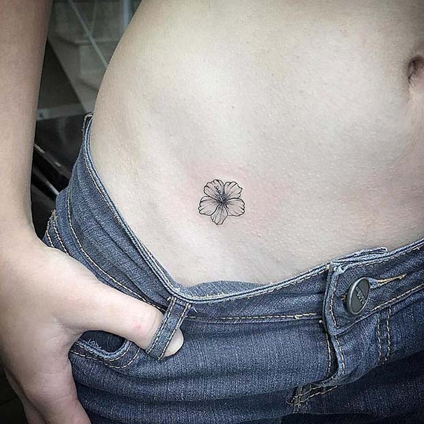 small hibiscus tattoo