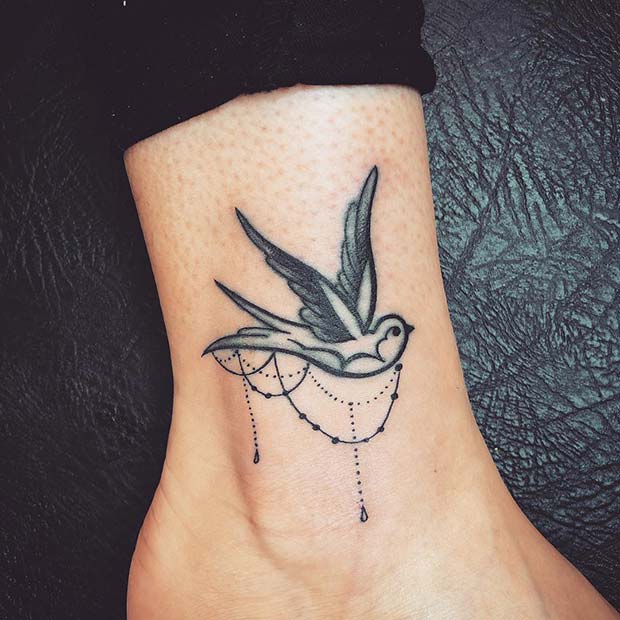 sparrow ankle tattoo